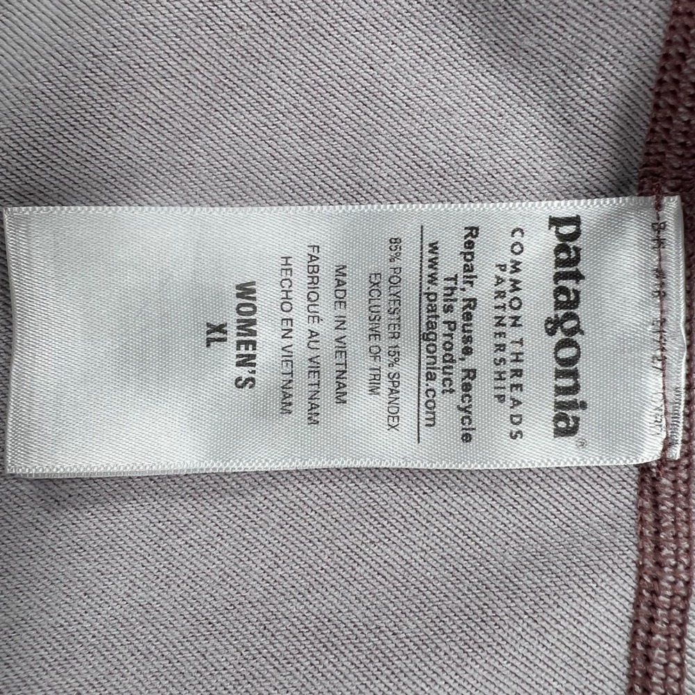 Patagonia Womens Speedwork XL 1/4 Zip Pullover Heathered Burgundy Dot Trim - Picture 7 of 13